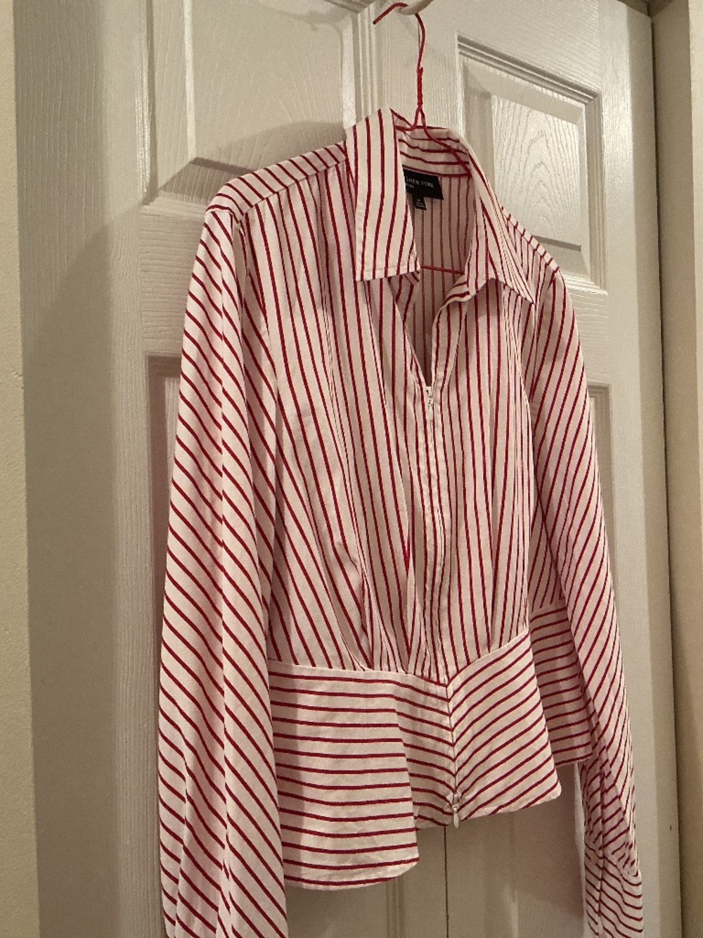 Jones New York signature red striped shirt